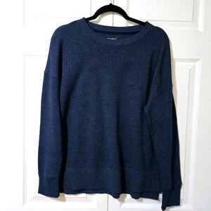 TIME & TRU Women's Size Medium Navy Blue Long Sleeve Comfy Stretchy Sweatshirt